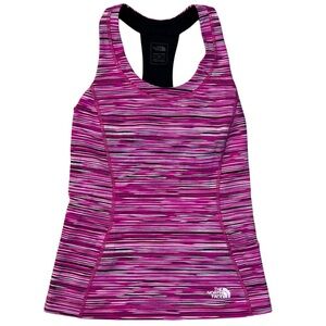 The North Face Vaporwick Razorback Pink Striped Tank Top Women’s Small
